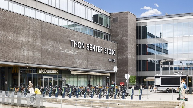 Gangavstand til Thon Senter Storo (Storo Storsenter), et av Oslos største kjøpesentre.