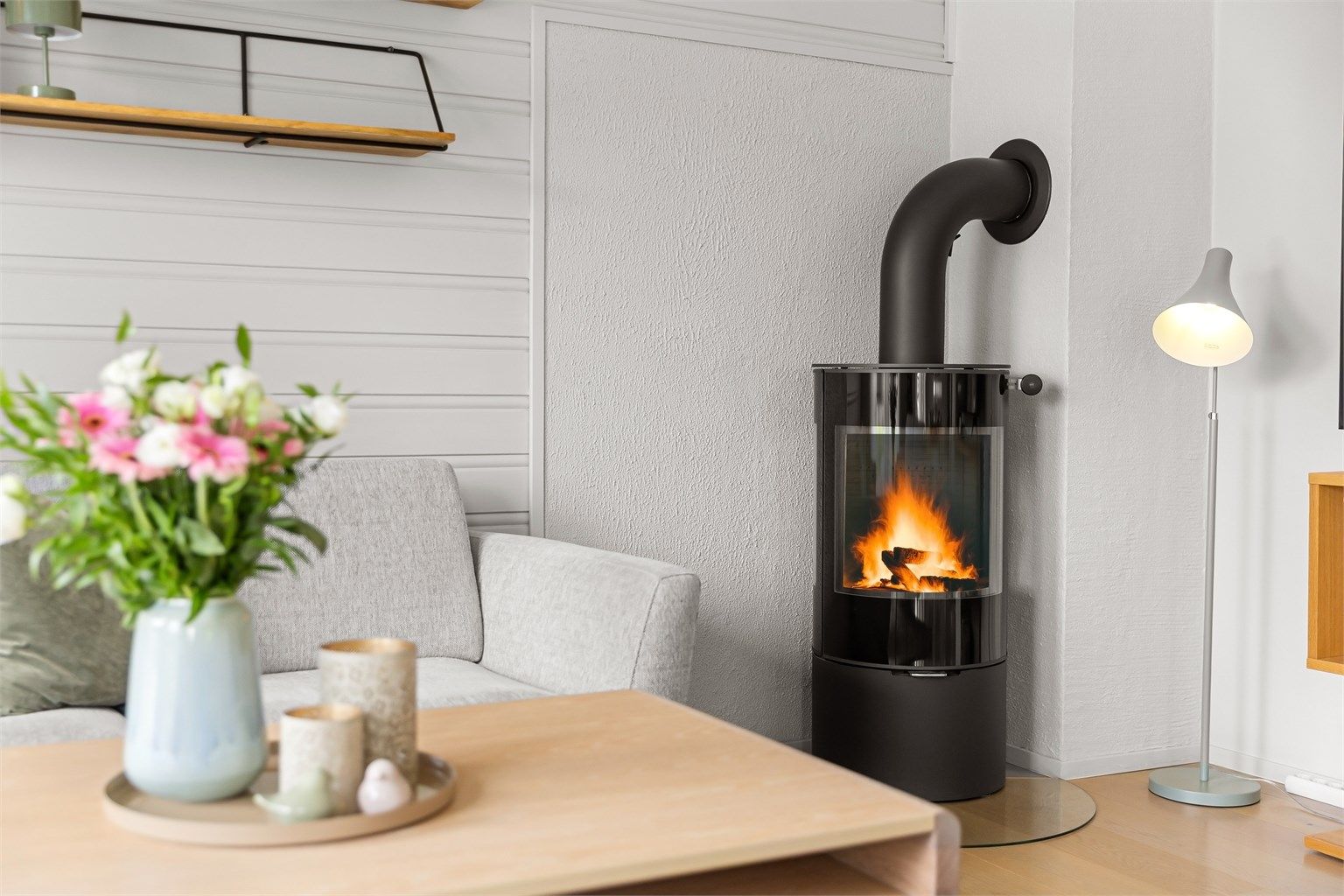 Peisen byr på både varme og hygge i vintermånedene 