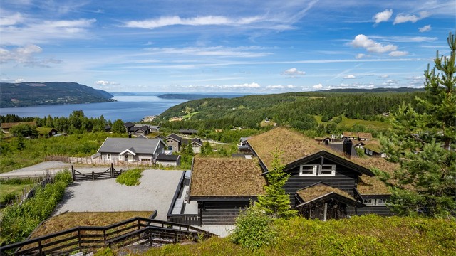 Hytta ligger skjermet og privat til i terrenget med ingen naboer rett bak deg.