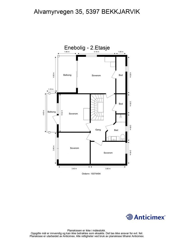 Plantegning 2. etasje. 