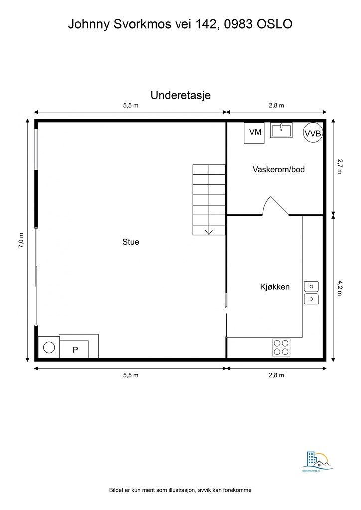 Plantegning underetasje.