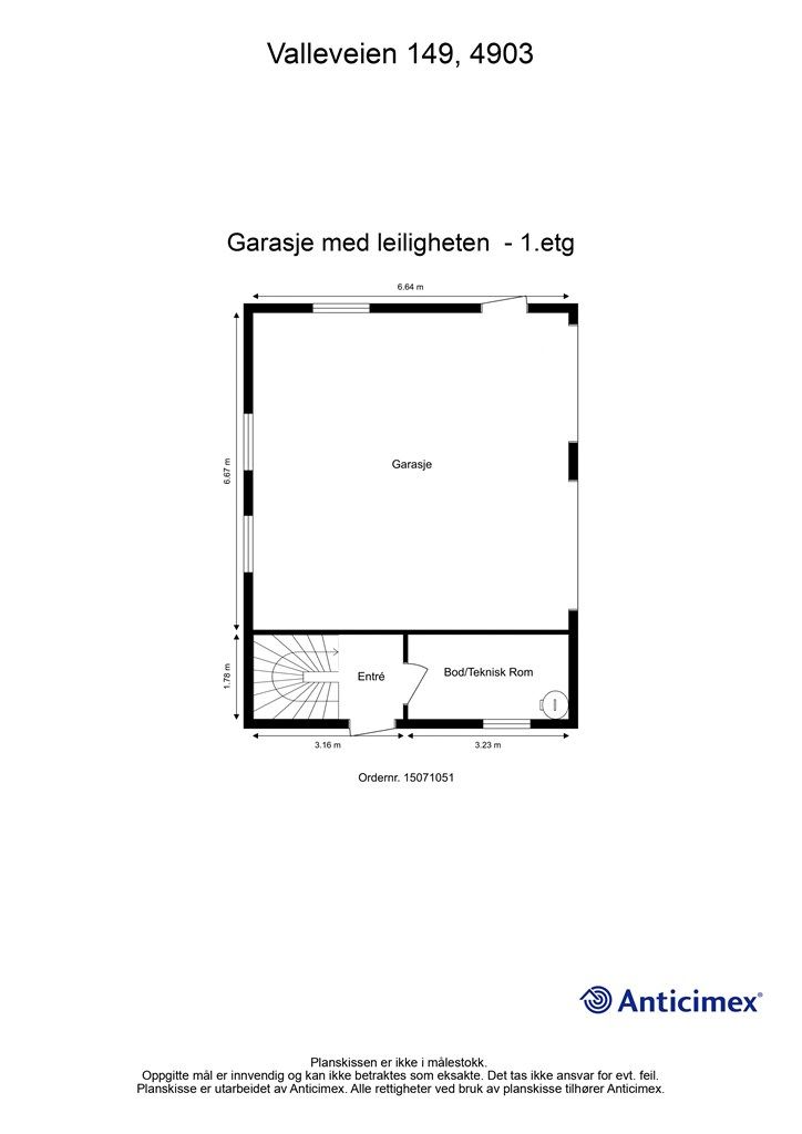 Plantegning garasje 1. etasje