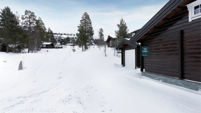 Adkomst og parkeringsareal i tilknytning til hytten