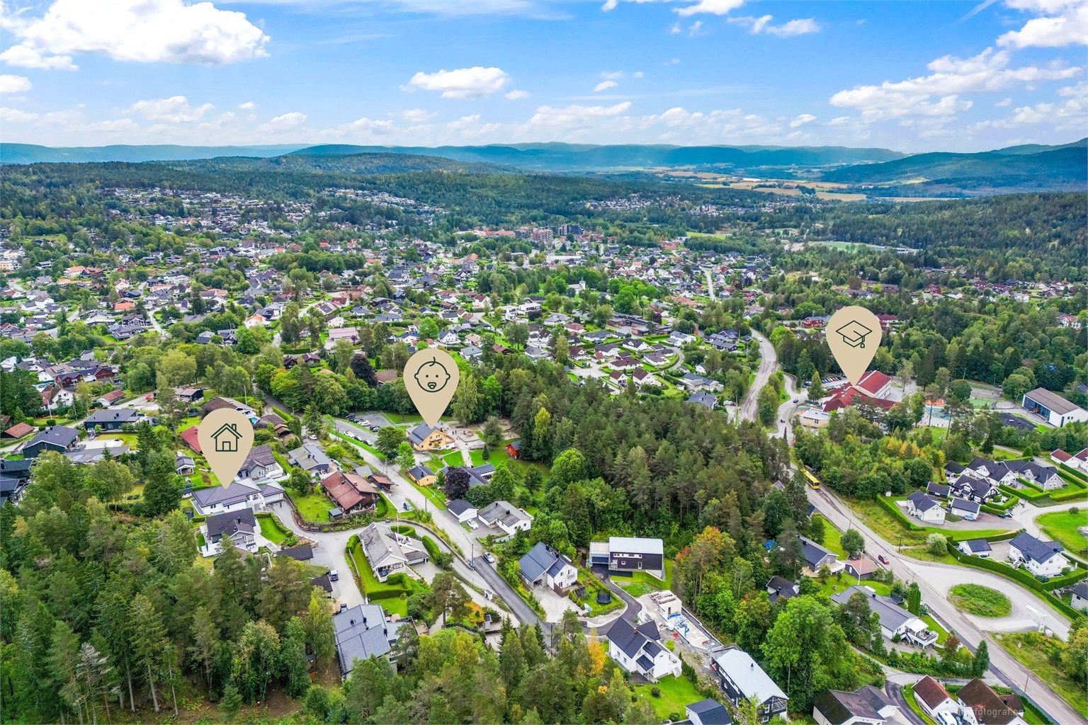 Eiendommen ligger godt til på attraktive Konnerud i stille og rolige omgivelser