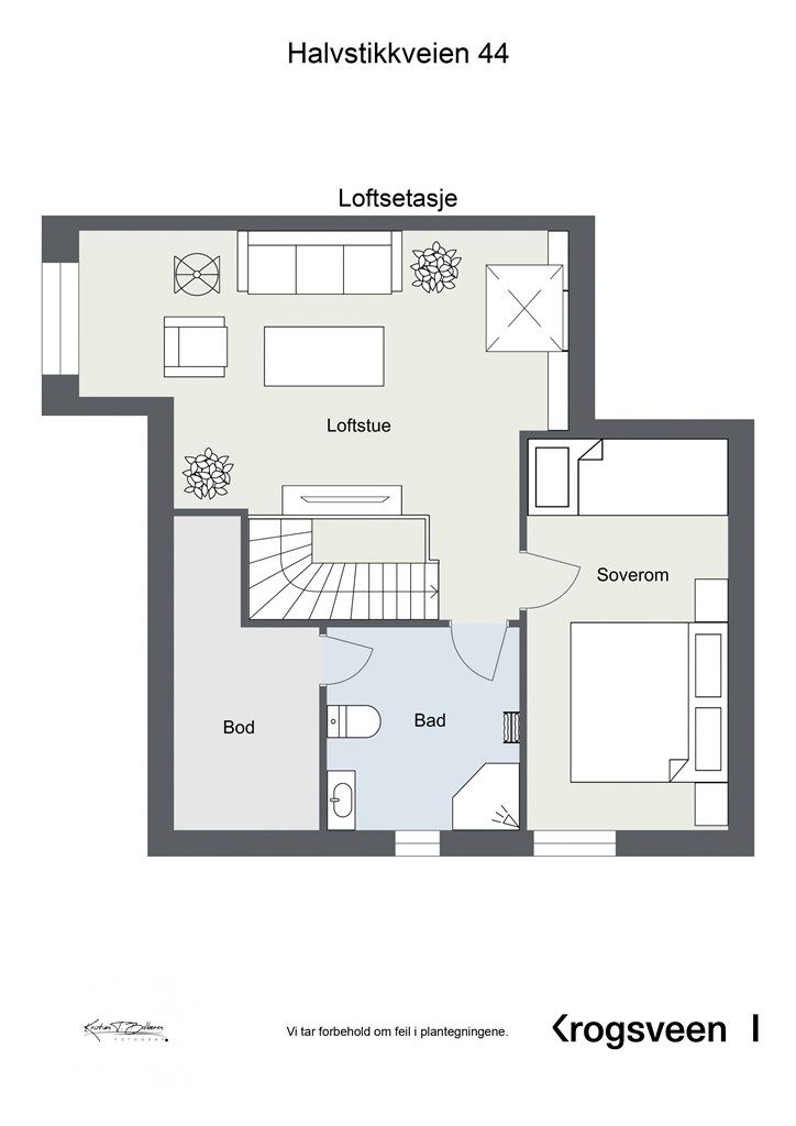 Planskisse loftsetasje. 