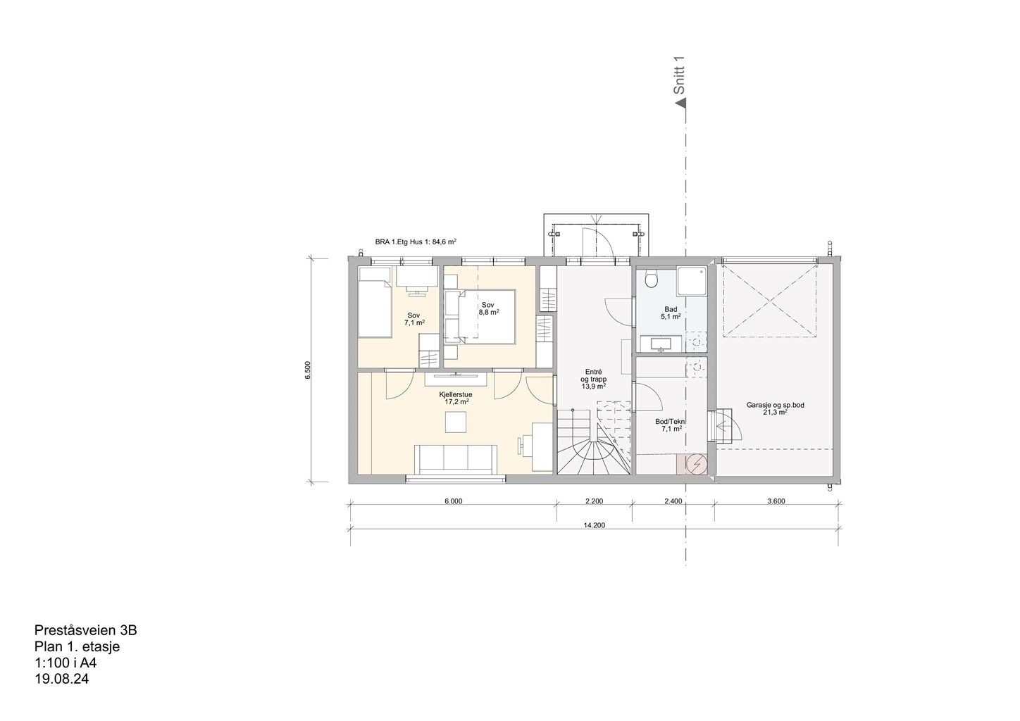 Preståsveien 3B Plan 1