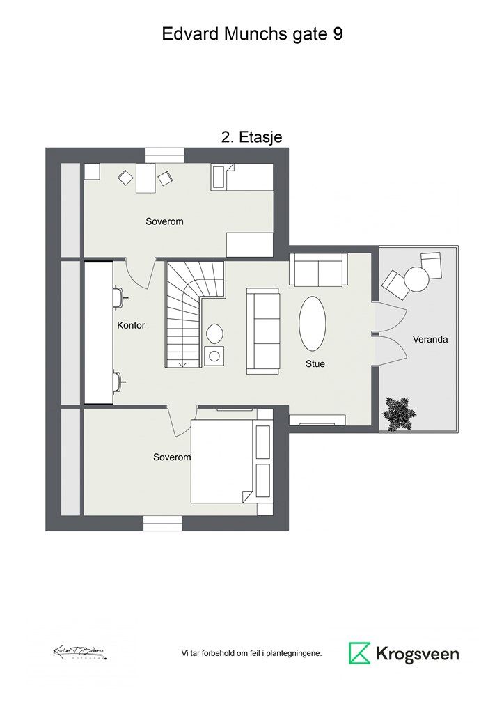 Edvard Munchs gate 9 - Plantegning 2. etasje