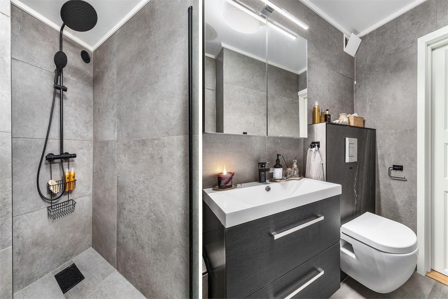 Badet ble i 2020 bygget opp på nytt med blant annet ny membran, storformat fliser og moderne møbler. I gulvet er det varme. Rørfornying ble utført i 2025.