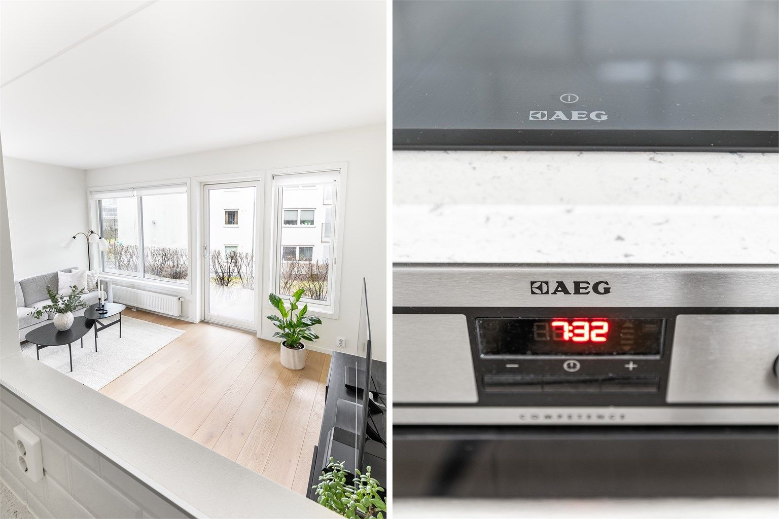 Alle hvitevarer på kjøkkenet er integrert og medfølger.