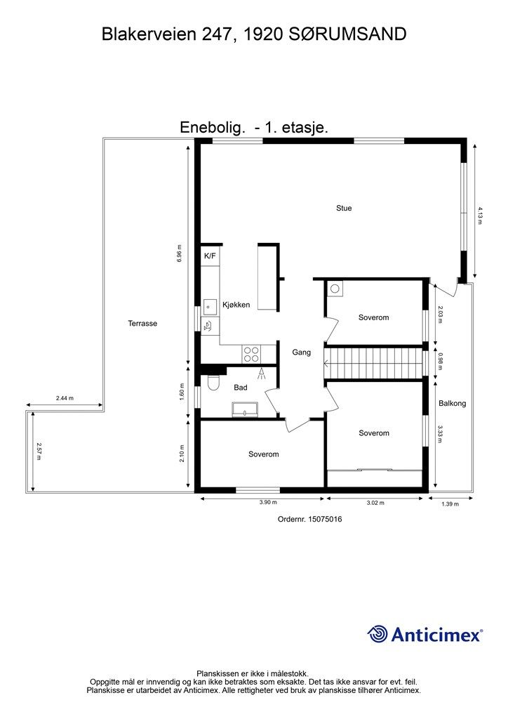 Plantegning 1. etasje (hovedetasje)