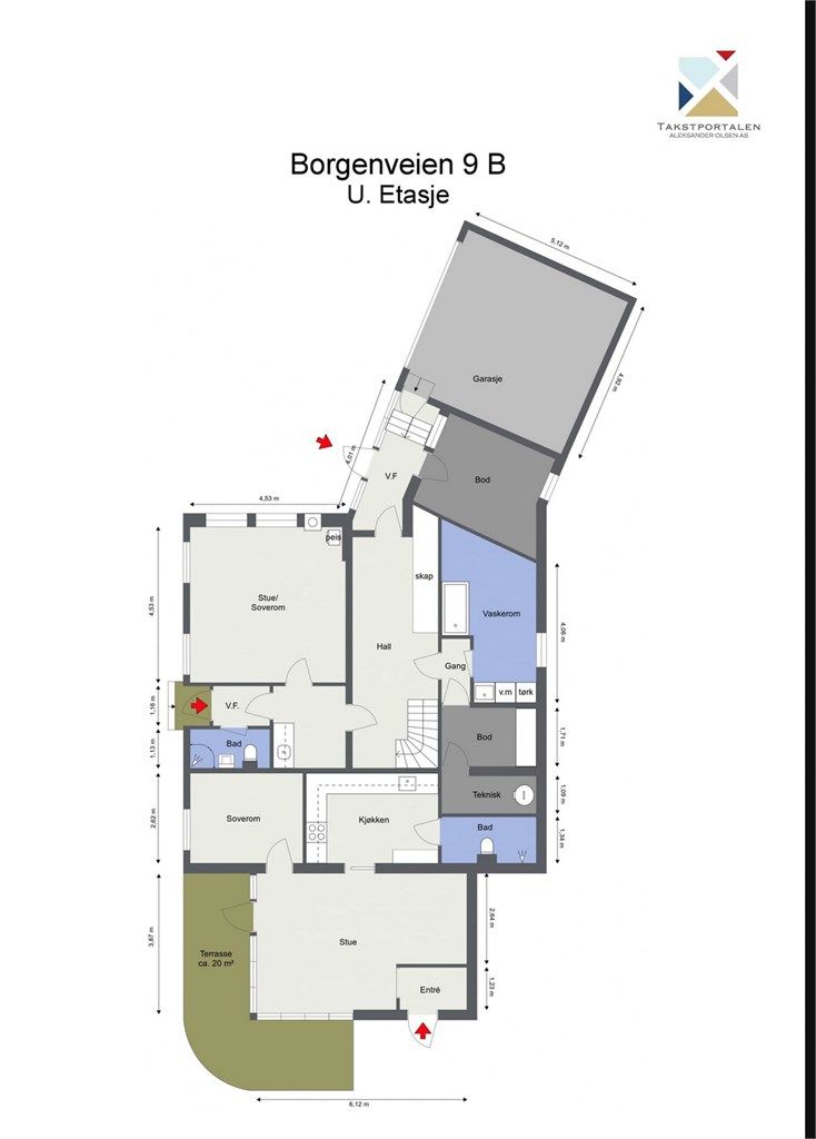 Plantegning - Underetasje. 