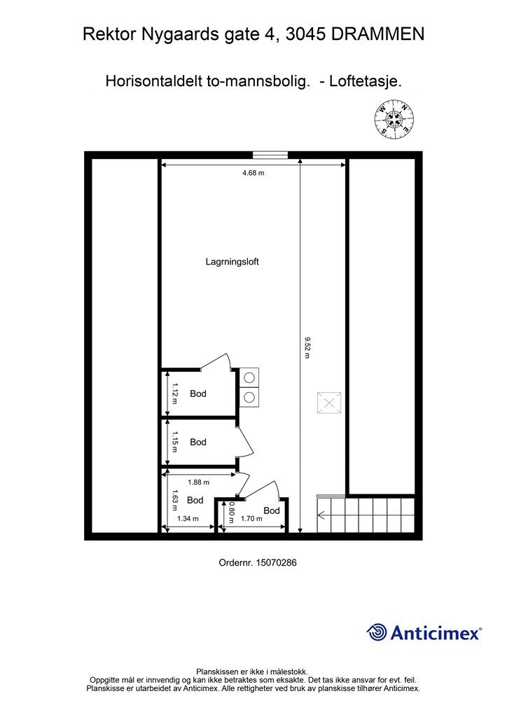 Plantegning Loftetasje