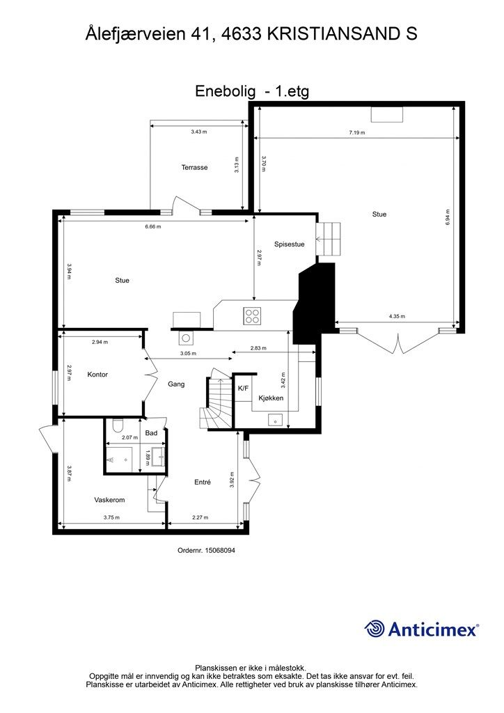 Plantegning  1. etasje - Enebolig