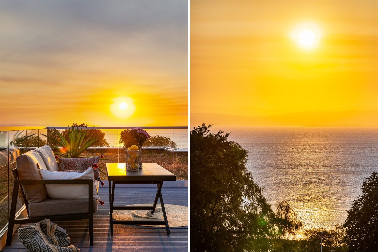 Sensommers betagende solnedgang over Oslofjorden - et fantastisk skue sett fra takaltanen.