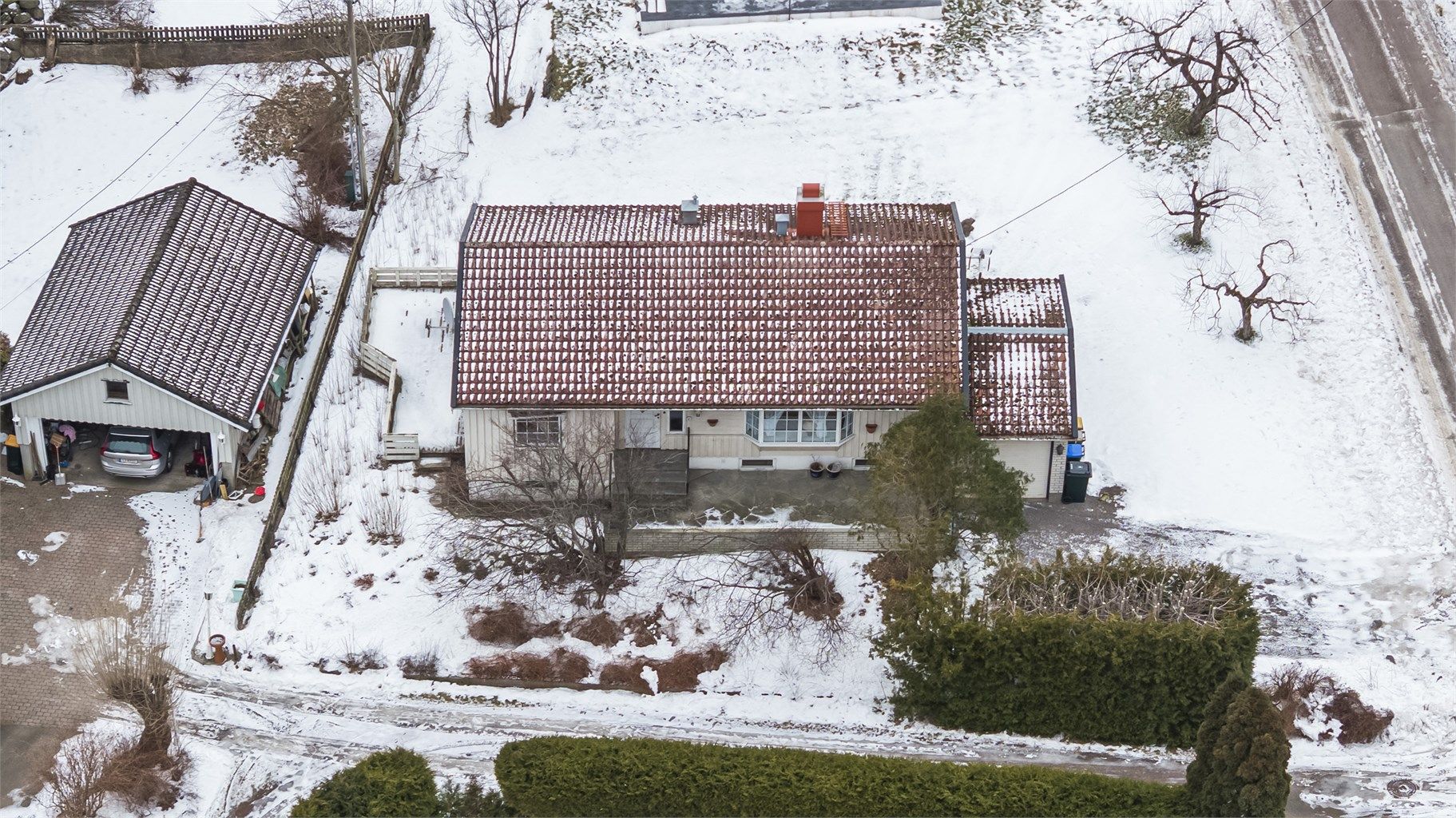Eiendommen sett ovenfra