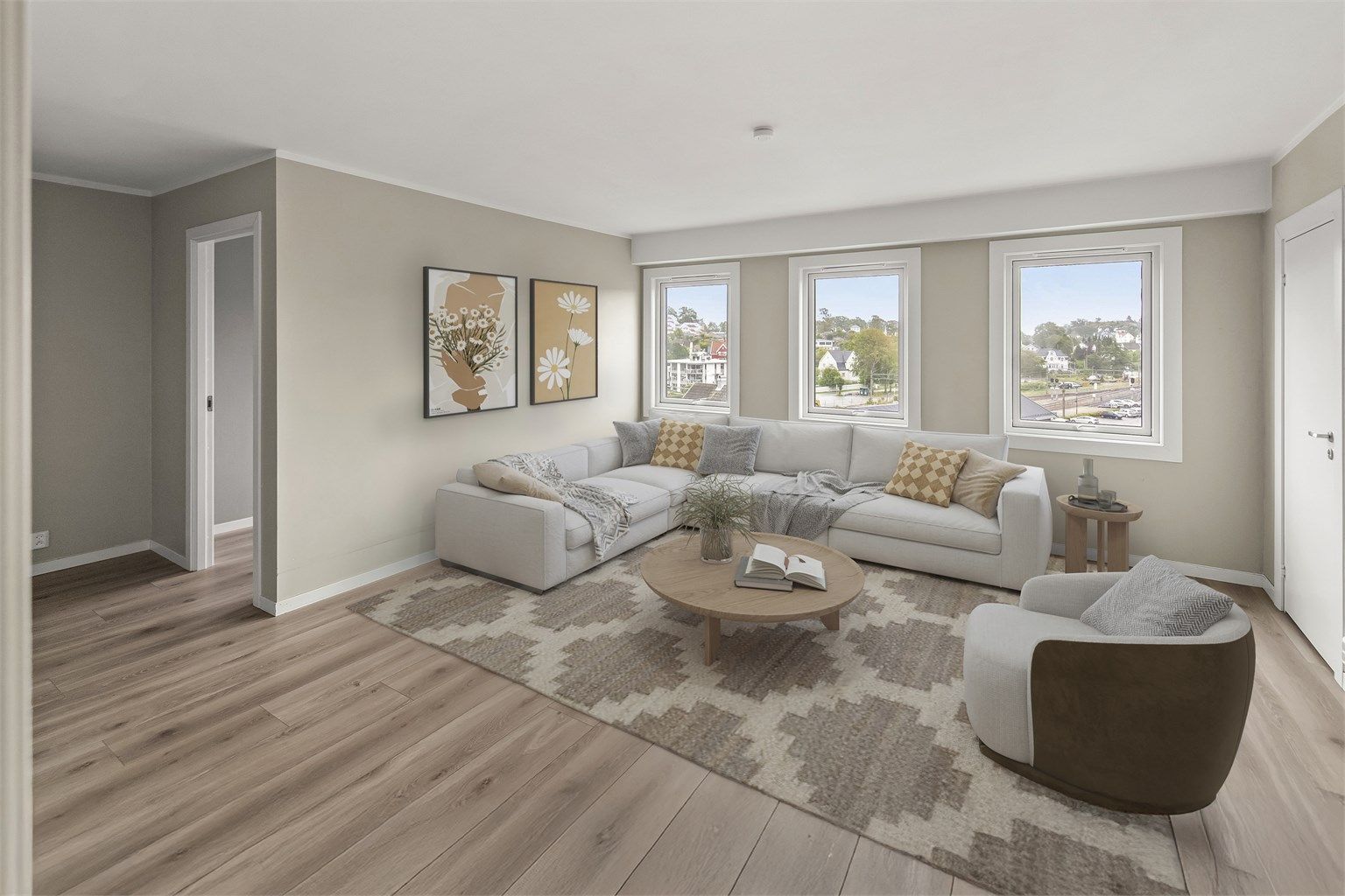 En stilren og fin leilighet i byggets 6.etasje