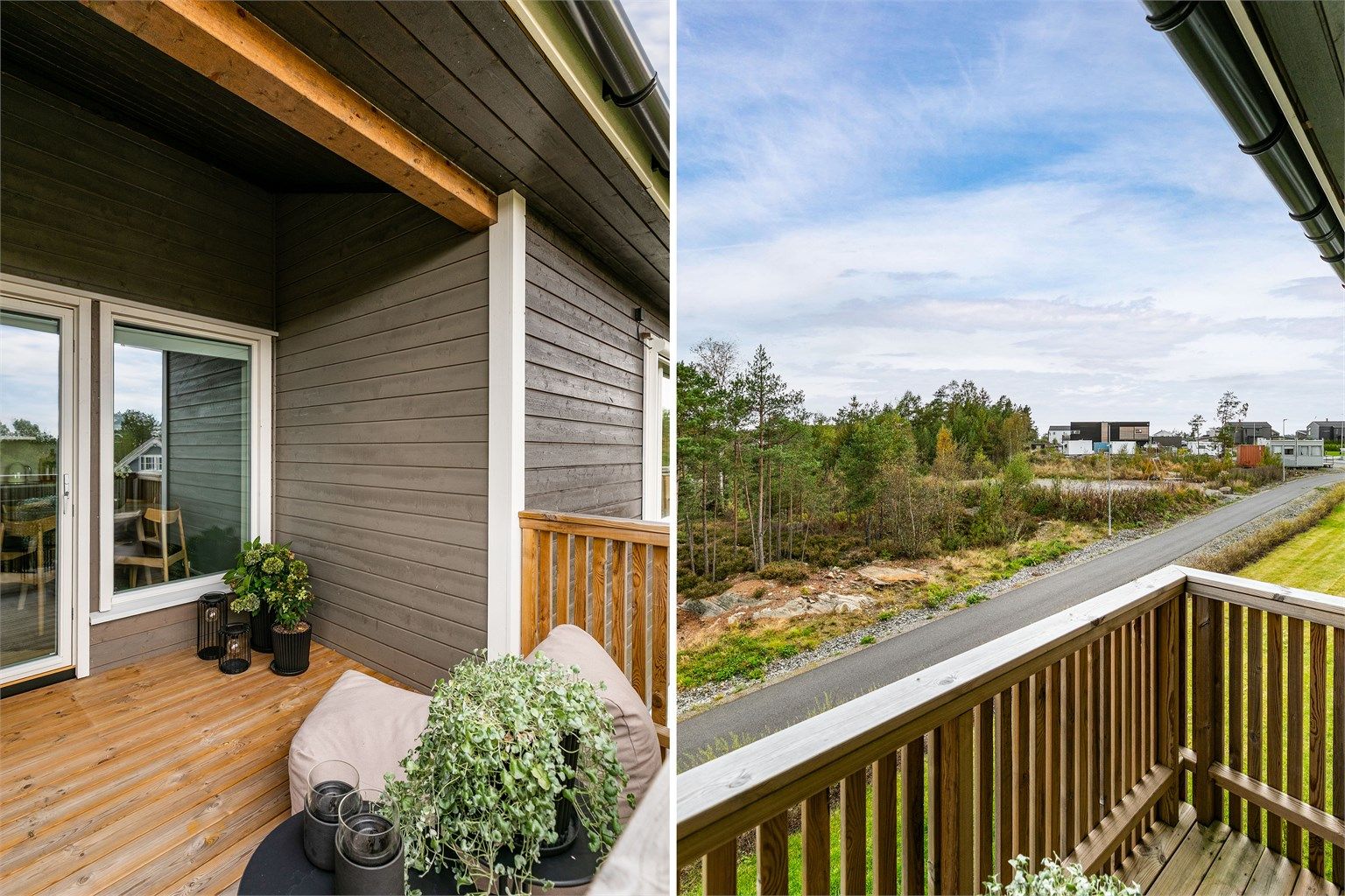 Det er ingen motstående boligbebyggelse verken rett foran eller bak leiligheten, og dermed heller ikke direkte innsyn.