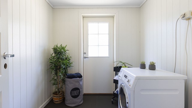 Vaskerommet med egen praktisk inngang.