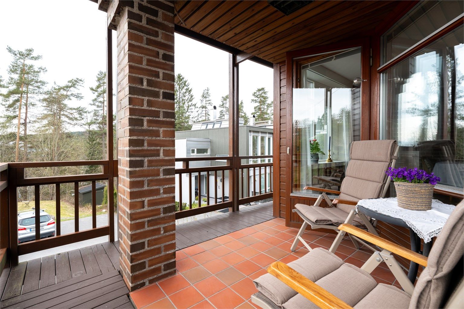 Balkong i underetasje.