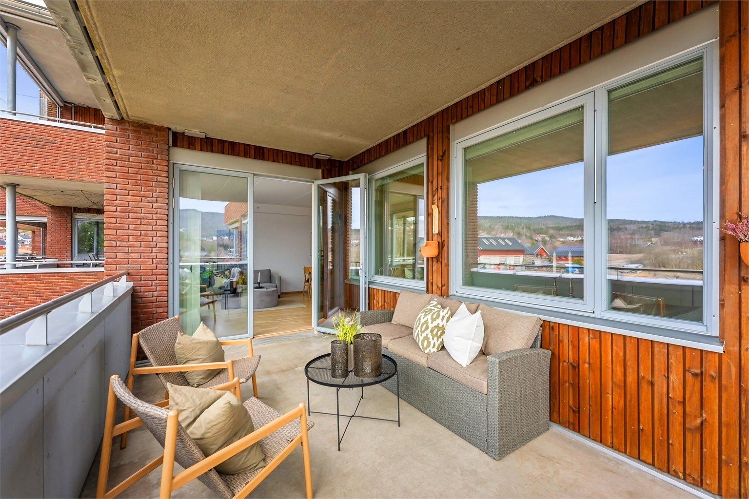 Balkongen er på 14 kvm