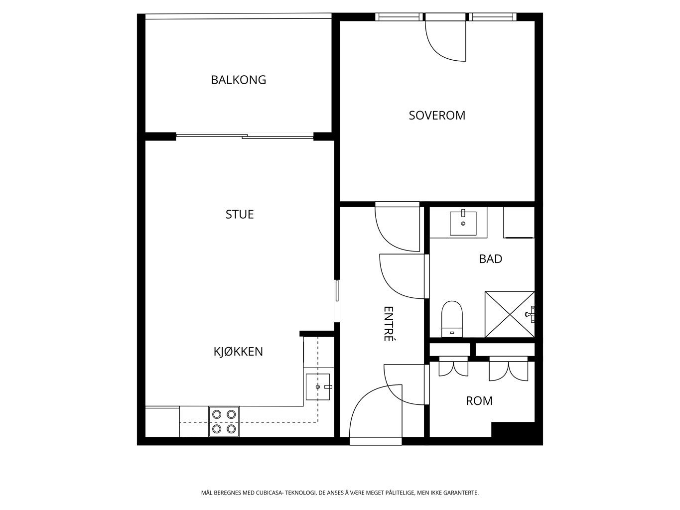 Planskissen er veiledende. Leiligheten disponerer også bod i underetasje.