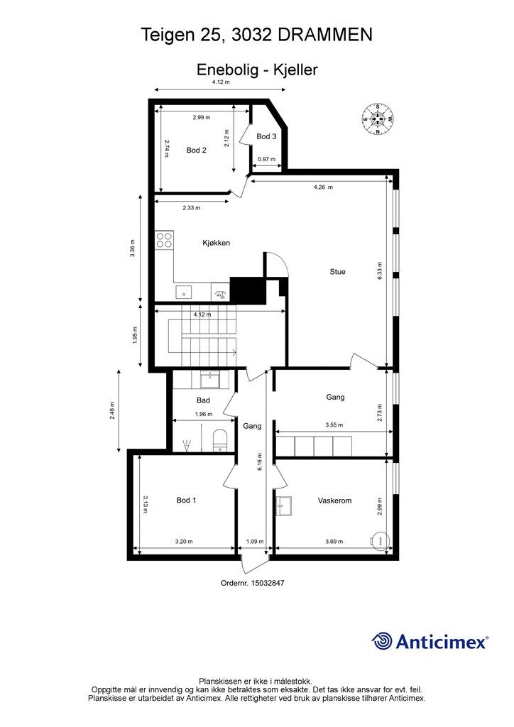 Plantegning kjelleretasje