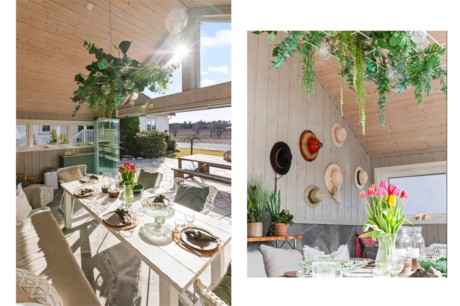 Detaljer fra den stemningsfulle hagestuen.