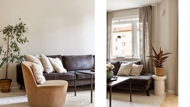 Gjennomgående lyse overflater gir et godt utgangspunkt for å sette sitt eget preg på boligen.