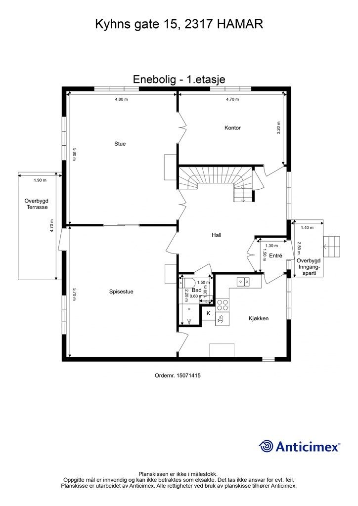 Plantegning 1. etasje. 