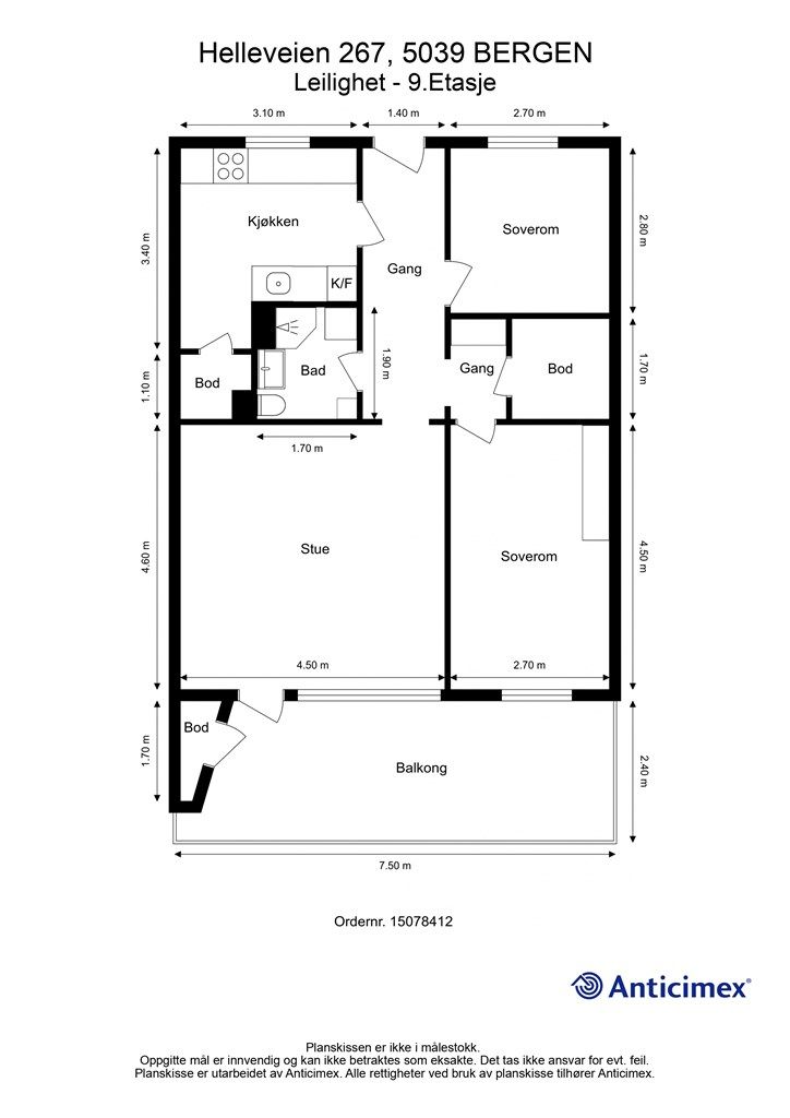 Leiligheten har en meget god planløsning som optimaliserer arealet. 