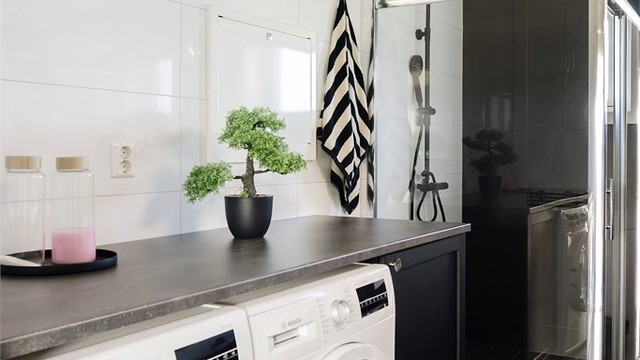 Opplegg for vaskemaskin og tørkemaskin.