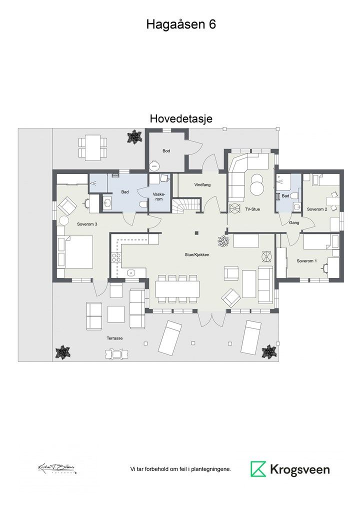 Planskisse hovedetasje. 