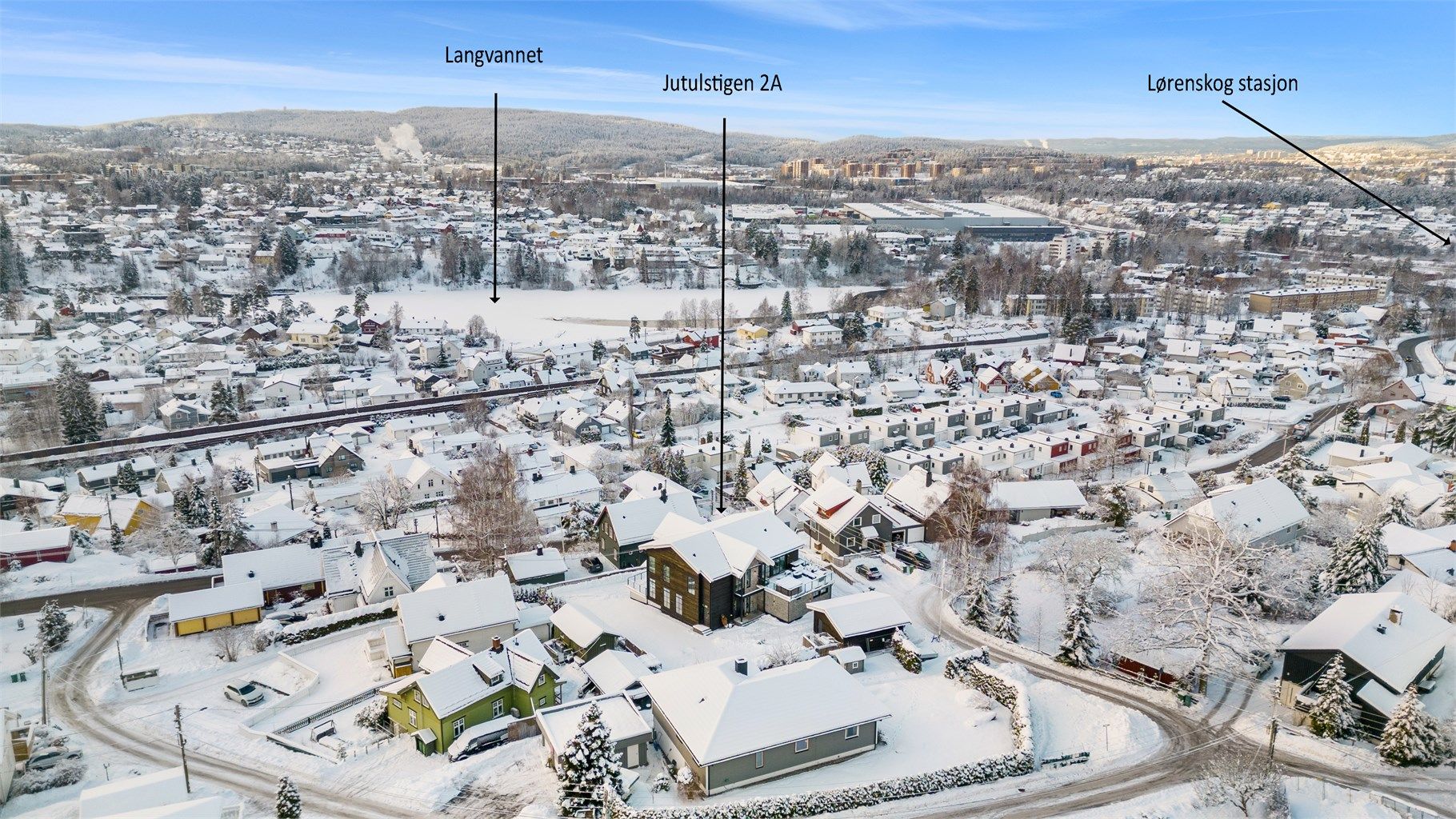 Kort vei til flotte rekreasjonsområder som Langvannet, med turstier og badeplass.
