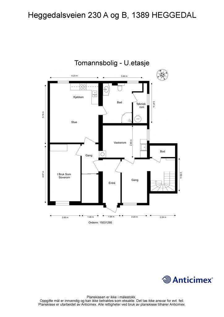 Plantegning underetasje. 