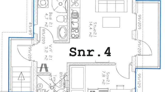Leiligheten har en gjennomtenkt og arealeffektiv planløsning på 34 m² BRA.