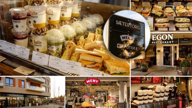 Sæter ligger få minutter unna og her finner du bredt tilbud av caféer, spisesteder og butikker, samt bl.a. vinbar, treningssenter, legekontor, m.m.