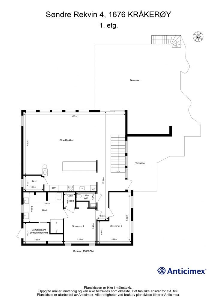 Veiledende skisse av første etasje.
