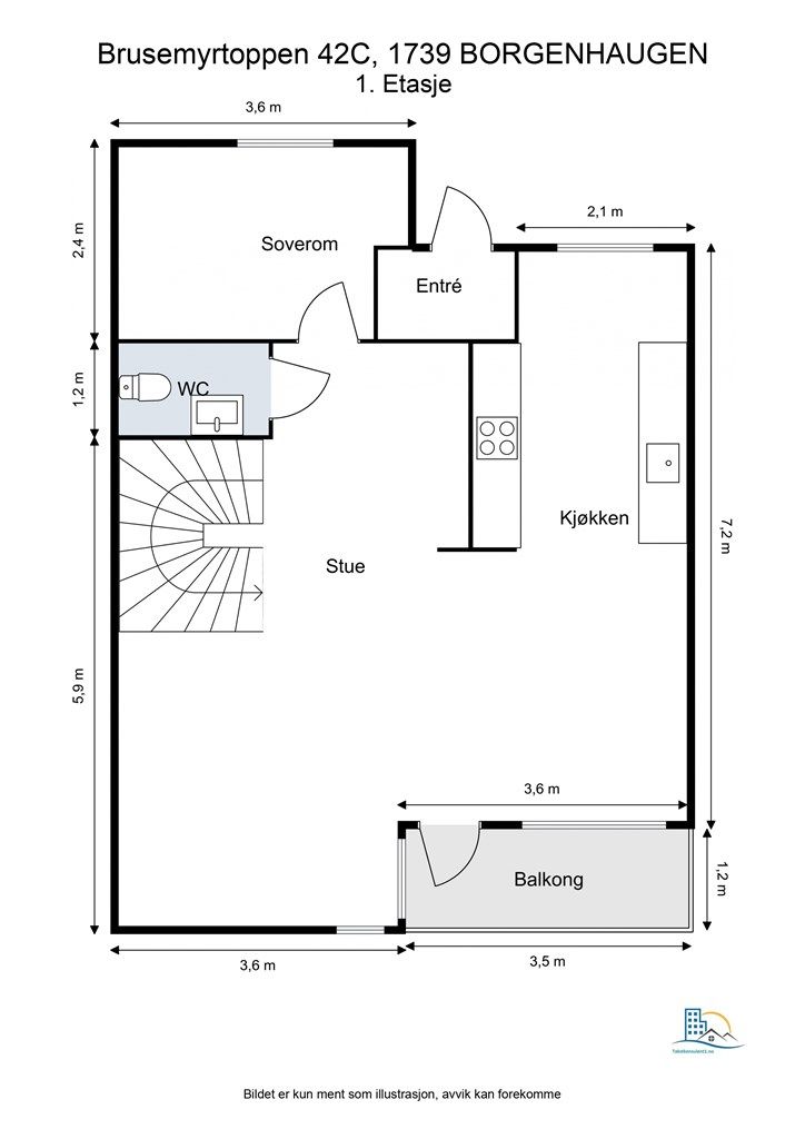 Veiledende skisse av første etasje.