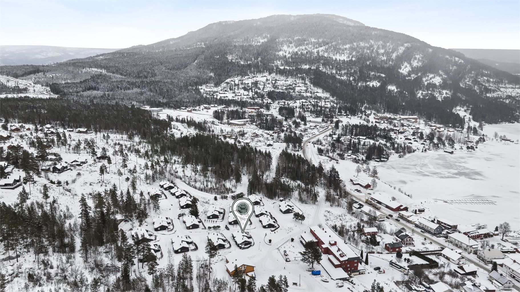 Hytten er merket i kartet