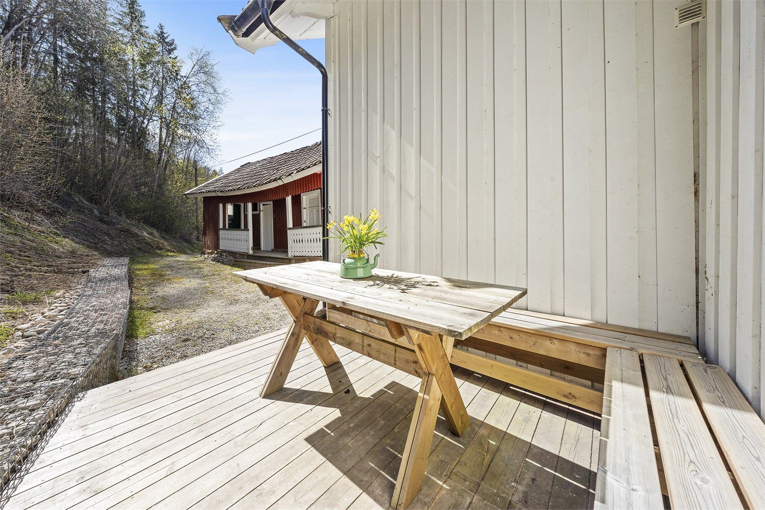 Solfylte uteområder. 
