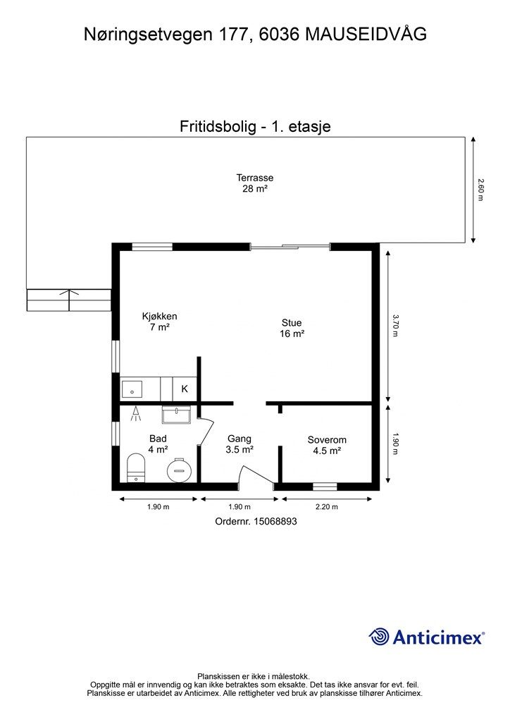 Målsatt plantegning 