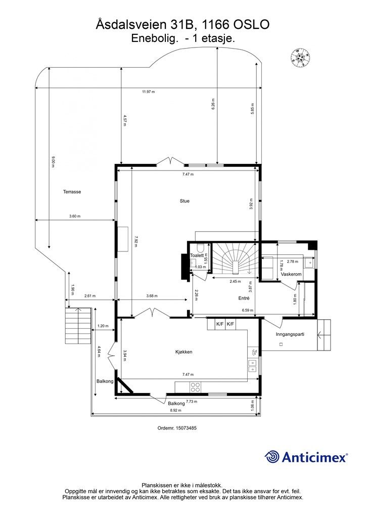 Plantegning 1. etasje.