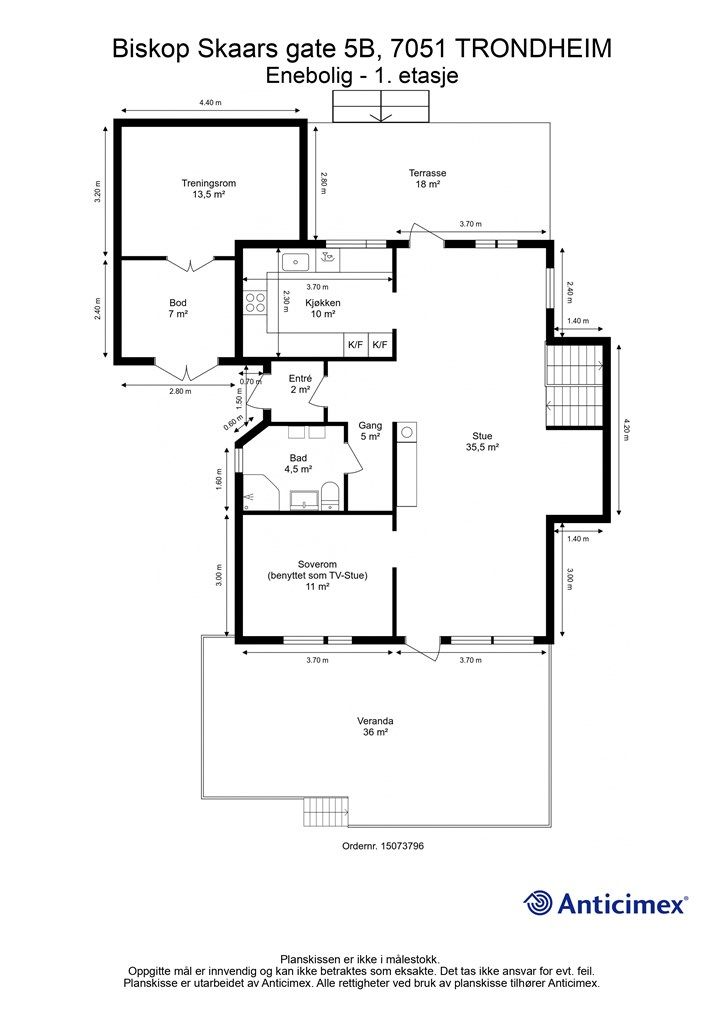 Planskisse 1. etasje. 