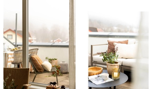 Balkongen oppleves som en forlengelse av stuen