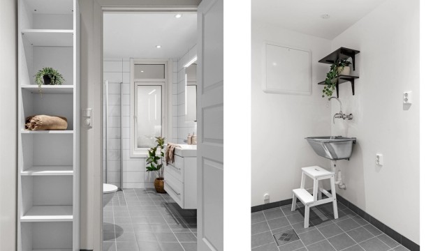 - Det er gjennomgang via eget vaskerom som også er fra 2015 -