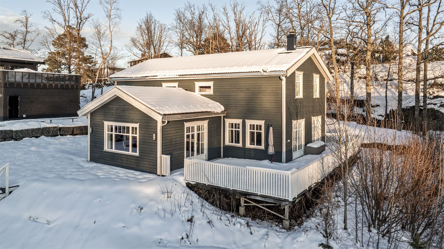 Meget gode solforhold på eiendommen