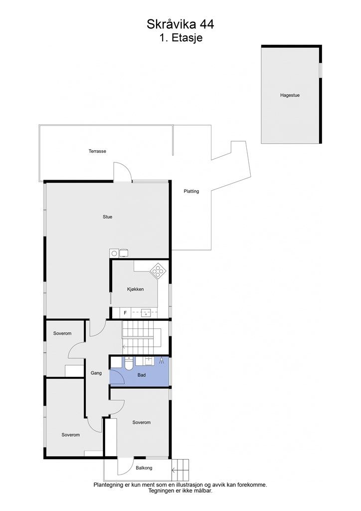 2 D plantegning i 1. etasje