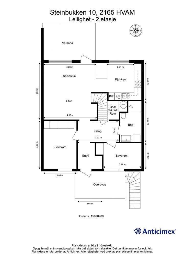 Plantegning - 2. etasje. 
