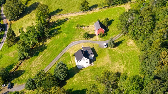 Eiendommen har store grøntarealer som grenser mot skogkledde åssider.