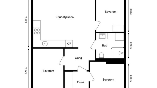 Leiligheten har en super planløsning